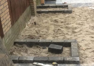 Tuinaanleg veranda hout Nunspeet sierbestrating